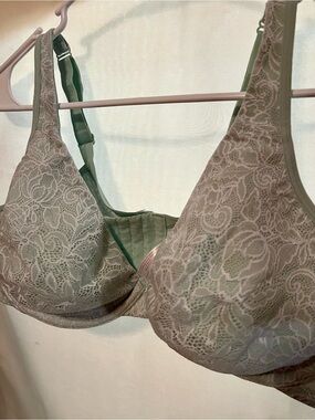 Lane Bryant Cacique Balconette Unlined Full Coverage Bra in Mint Green Sz 46C